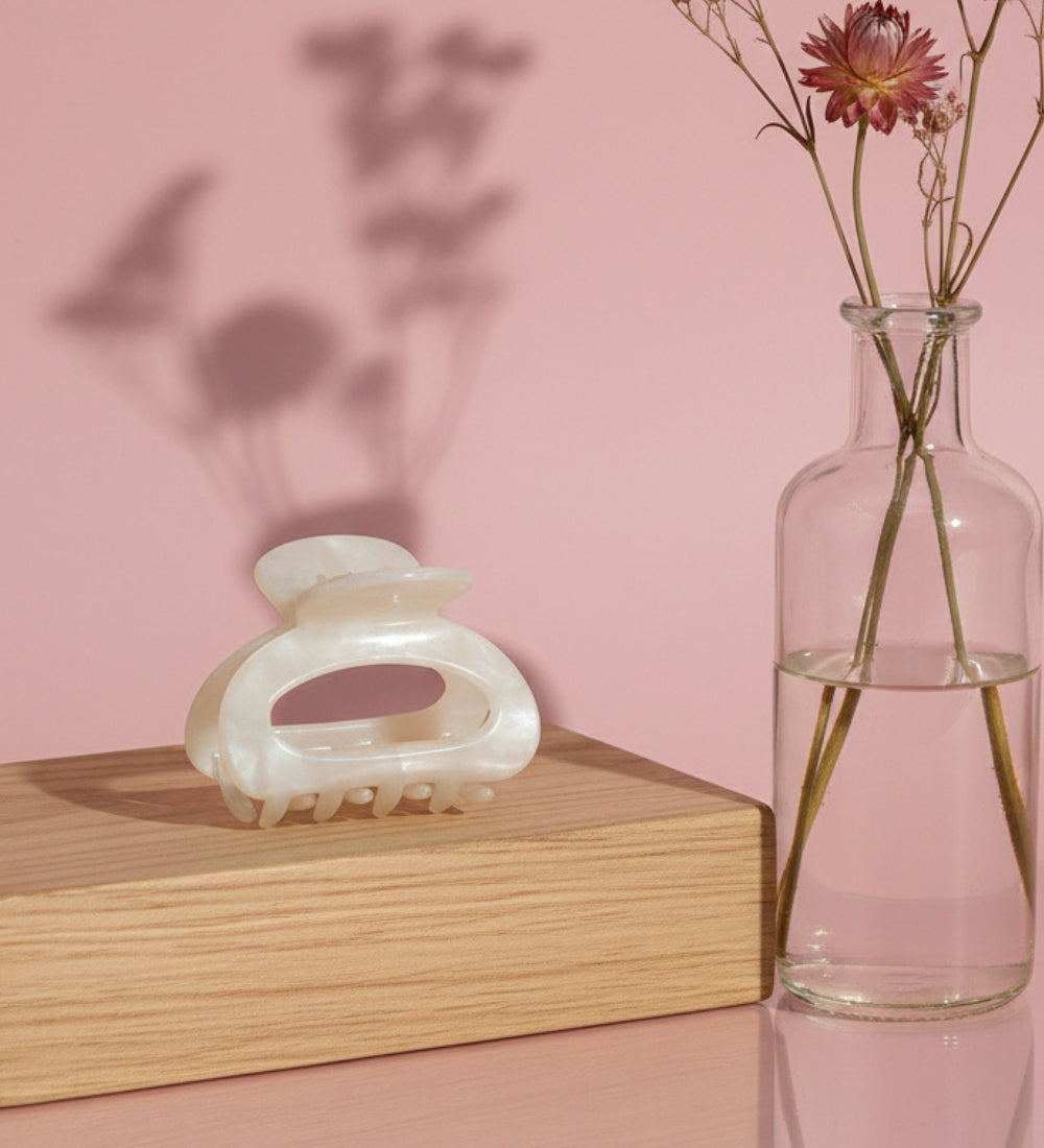 Hair Claw Oval Marble S