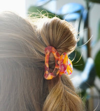 Haarklammer S Oval Pink/Orange